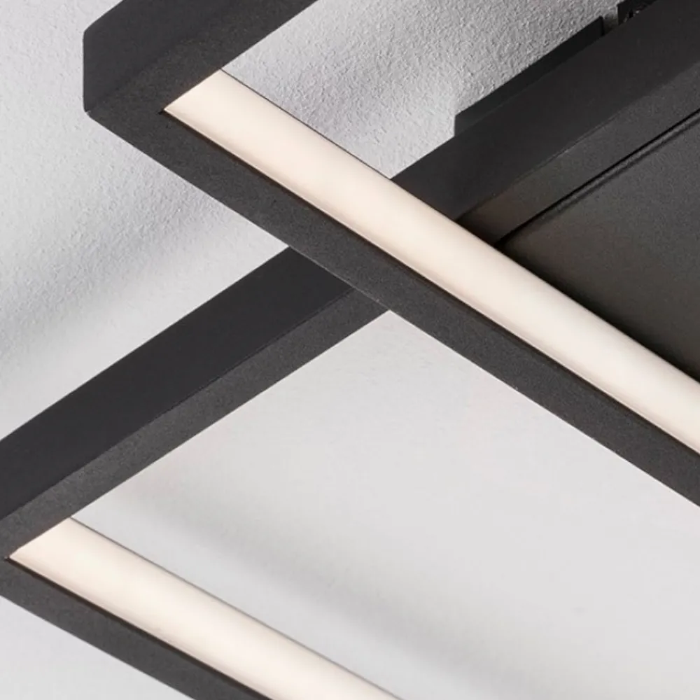Plafoniere Moderne-Selezionato da Mazzolaluce Plafoniera led 19w 3000k quadrata nera design moderna