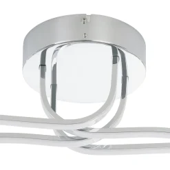 Plafoniere Moderne-Eglo Plafoniera led 32w 3000k roncade moderna cromata per soggiorno