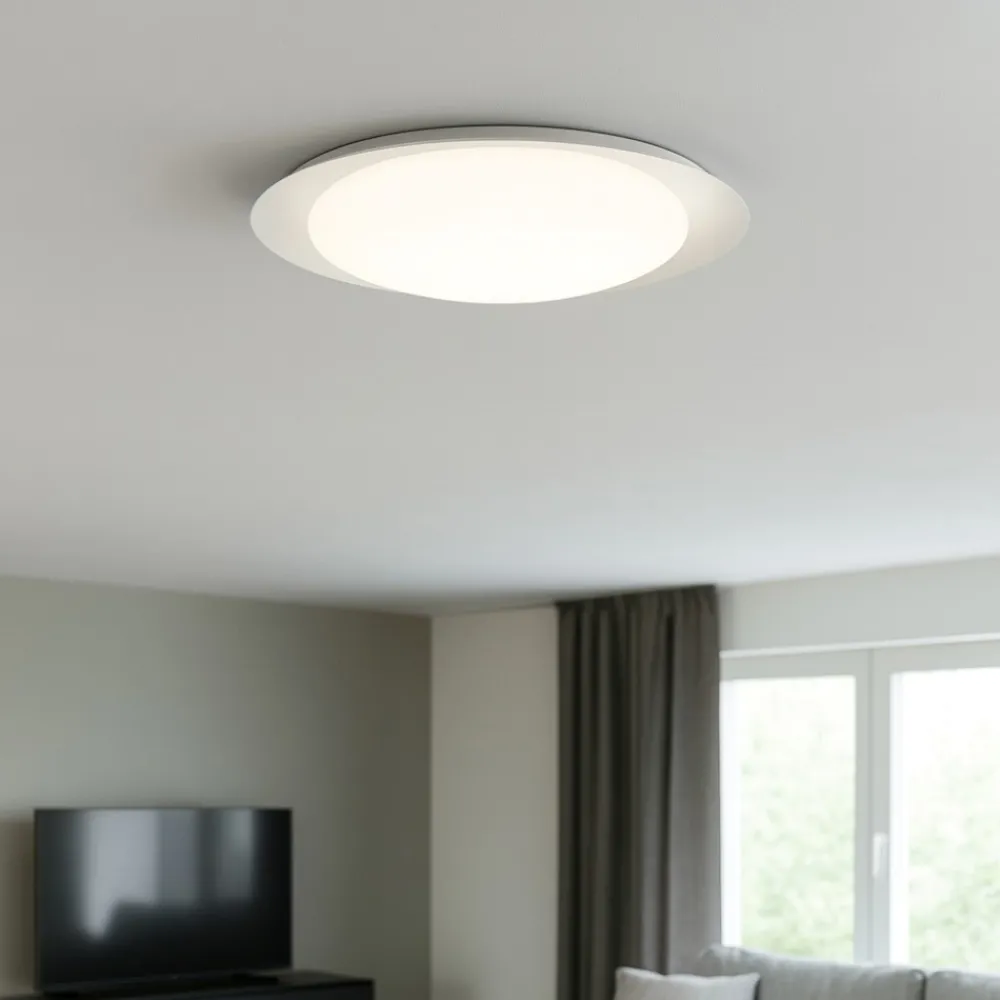 Plafoniere Moderne-Linea Light Plafoniera led 21w 3000k tonda bianca ip40 crew