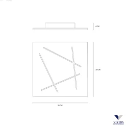 Plafoniere Moderne-Vivida International Plafoniera led 31w 3000k vivida flat nero quadrata