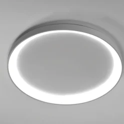 Plafoniere Moderne-Vivida International Plafoniera led 60w ovale vivida lifering-r titanio 3000k 4000k dimmerabile