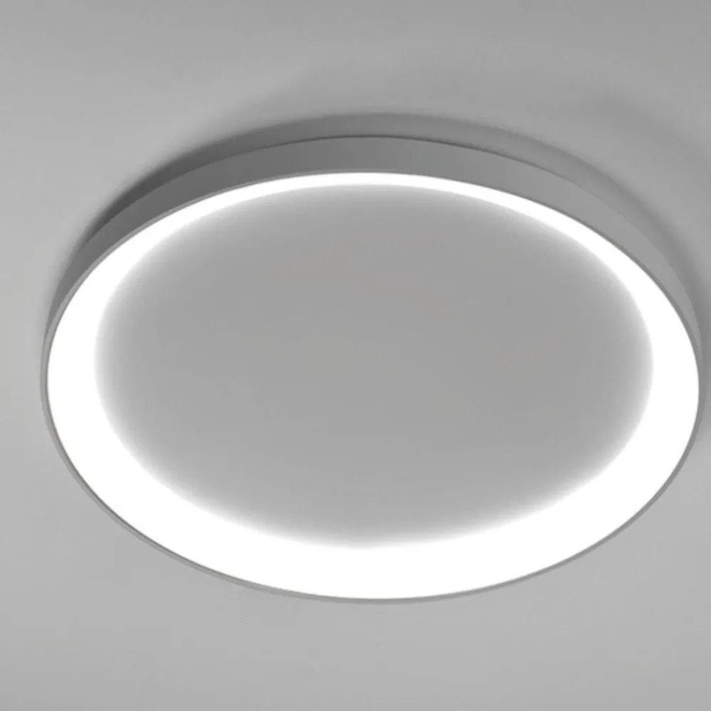 Plafoniere Moderne-Vivida International Plafoniera led 60w ovale vivida lifering-r titanio 3000k 4000k dimmerabile