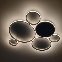Plafoniere Moderne-Ondaluce Plafoniera led 68w pl pois 4000k silver gr