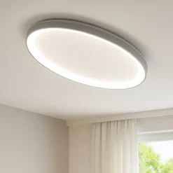 Plafoniere Moderne-Vivida International Plafoniera led 80w vivida lifering-o titanio 3000k 4000k dimmerabile