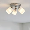 Plafoniere Moderne-Selezionato da Mazzolaluce Plafoniera 3 luci orientabili nichel opaco paralumi tessuto