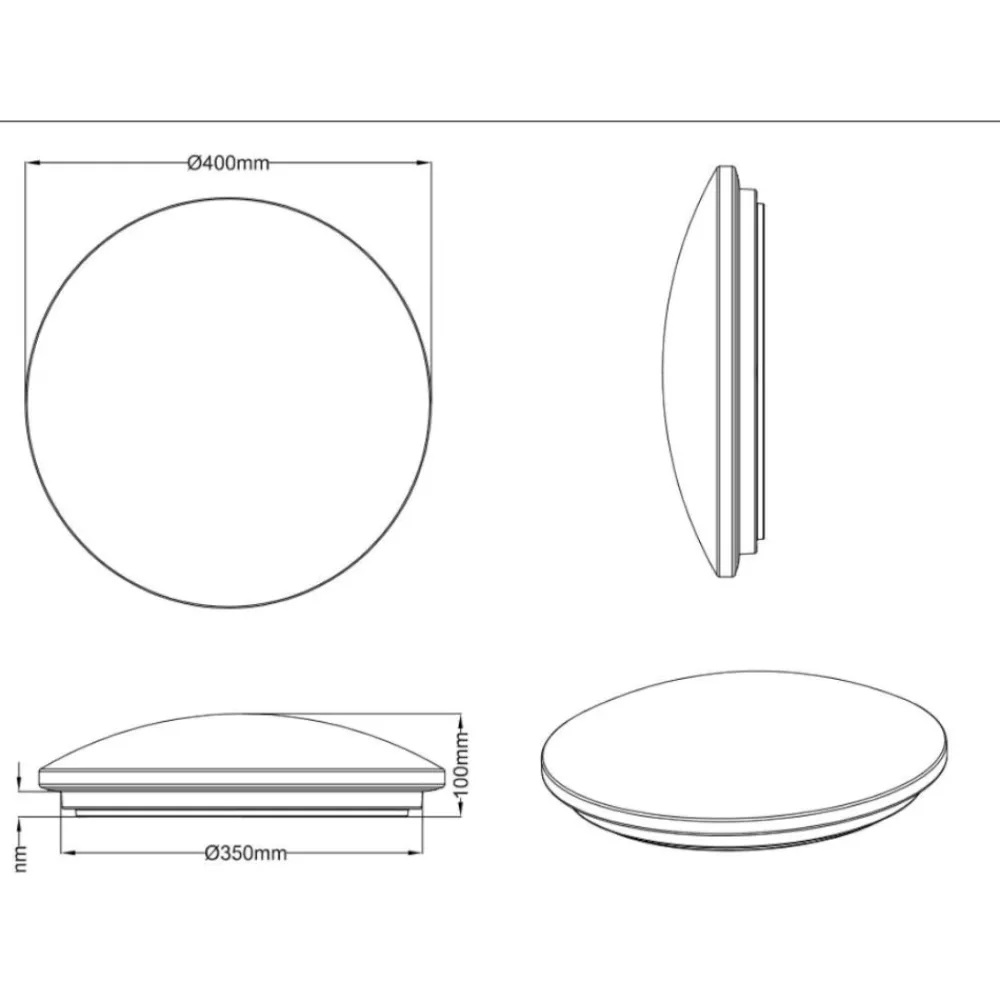 Plafoniere Moderne-Selezionato da Mazzolaluce Plafoniera luna led 22w 3000k dimmerabile con telecomando