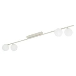 Plafoniere Moderne-Selezionato da Mazzolaluce Plafoniera lunga a binario 141 cm colore cachemire moderna per soggiorno cucina