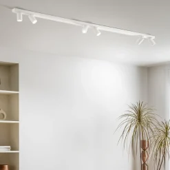 Plafoniere Moderne-Perenz Illuminazione Plafoniera lunga 200cm oddy perenz bianca con 6 spot orientabili