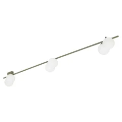 Plafoniere Moderne-Selezionato da Mazzolaluce Plafoniera lunga 200 cm verde oliva con sfere di vetro per soggiorno moderno