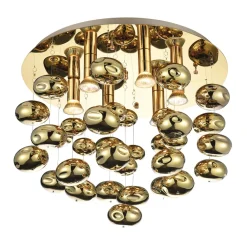 Plafoniere Moderne-Selezionato da Mazzolaluce Plafoniera luxury bolle di vetro oro 50cm per camera da letto elegante