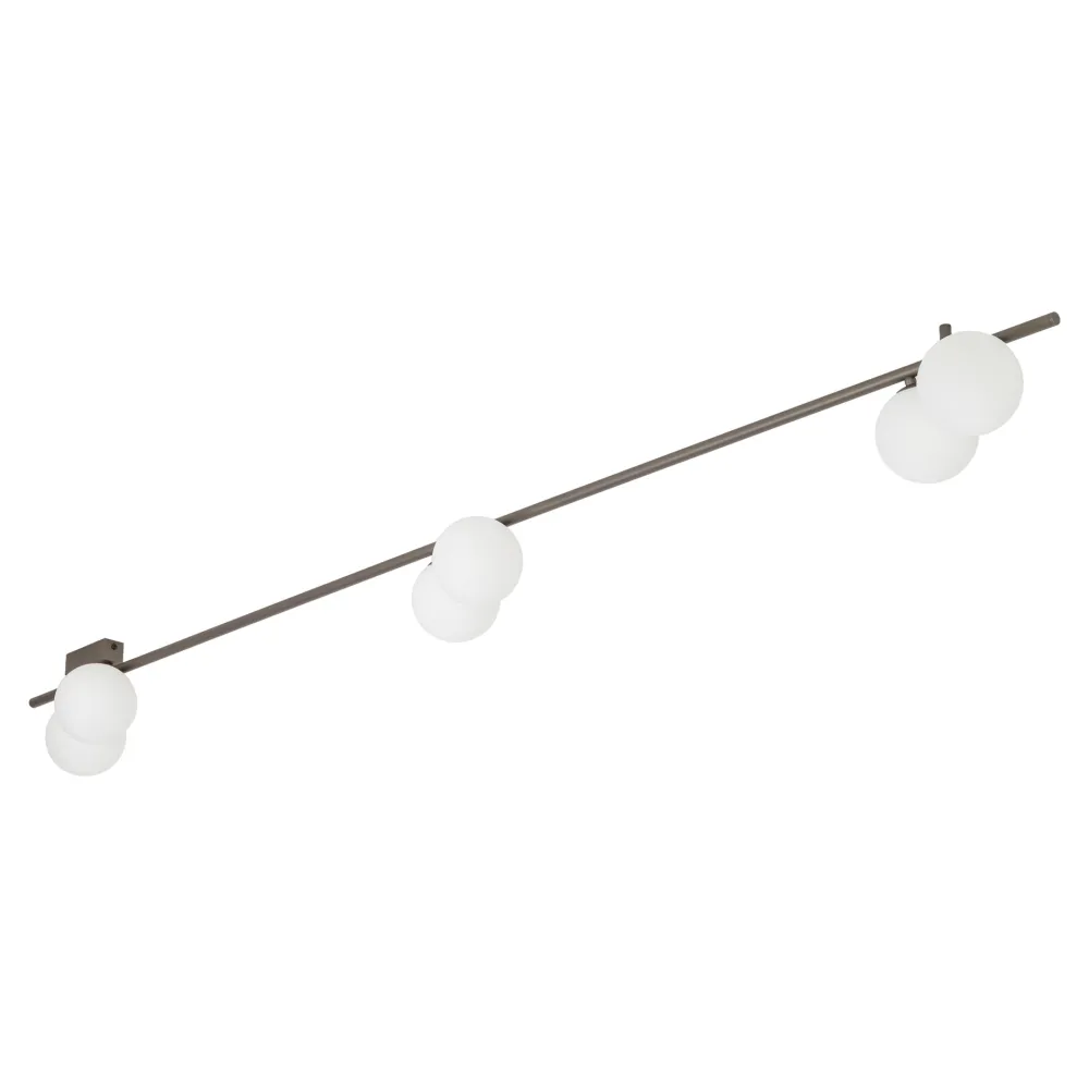 Plafoniere Moderne-Selezionato da Mazzolaluce Plafoniera marrone lunga 200 cm moderna con sfere in vetro per soggiorno
