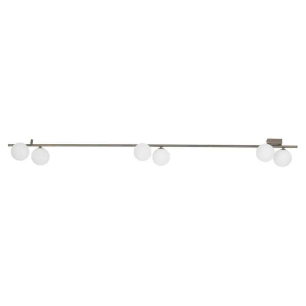 Plafoniere Moderne-Selezionato da Mazzolaluce Plafoniera marrone lunga 200 cm moderna con sfere in vetro per soggiorno