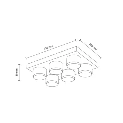 Plafoniere Moderne-Selezionato da Mazzolaluce Plafoniera mattoncini 6 luci blu rettangolare moderna per cameretta
