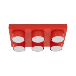 Plafoniere Moderne-Selezionato da Mazzolaluce Plafoniera mattoncini 6 luci rossa per cameretta moderna