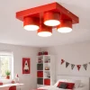 Plafoniere Moderne-Selezionato da Mazzolaluce Plafoniera mattoncino 4 luci rossa per cameretta bambini