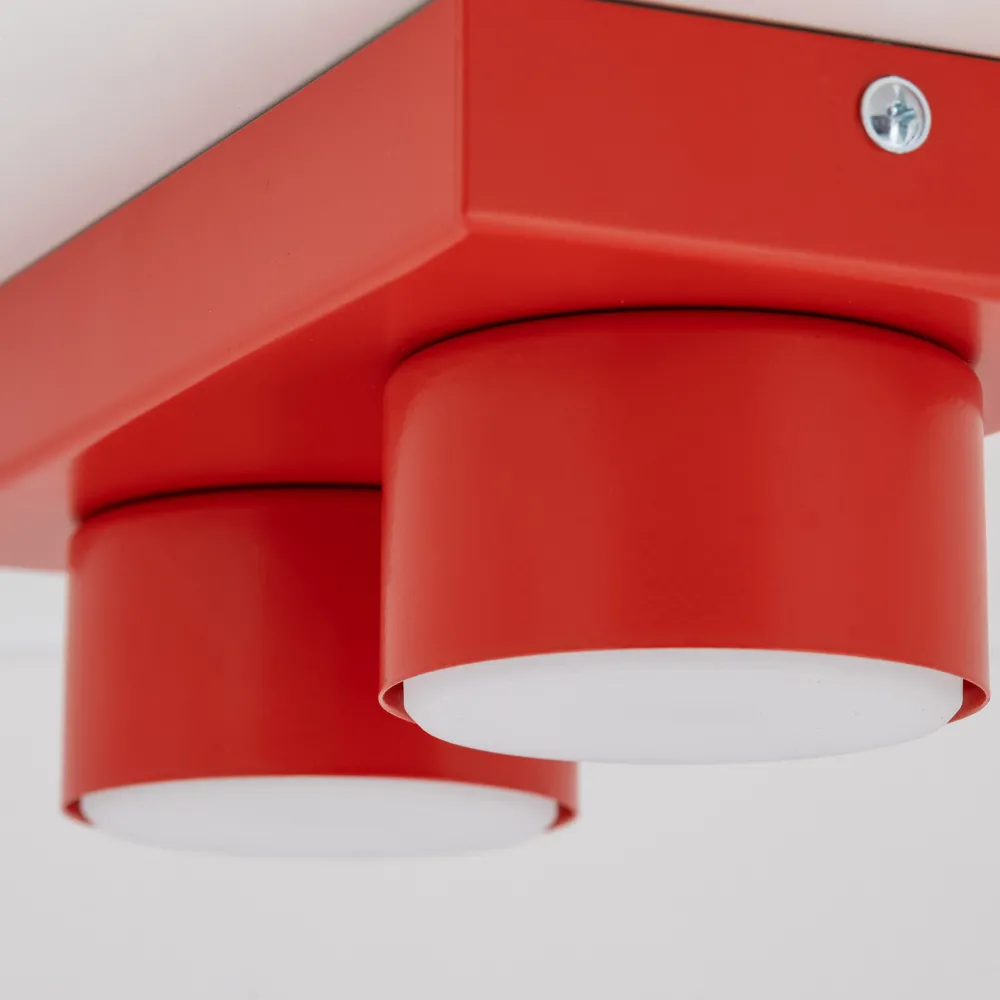 Plafoniere Moderne-Selezionato da Mazzolaluce Plafoniera mattoncino rosso 2 luci per cameretta