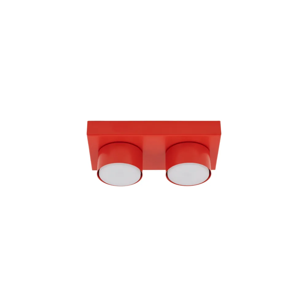 Plafoniere Moderne-Selezionato da Mazzolaluce Plafoniera mattoncino rosso 2 luci per cameretta