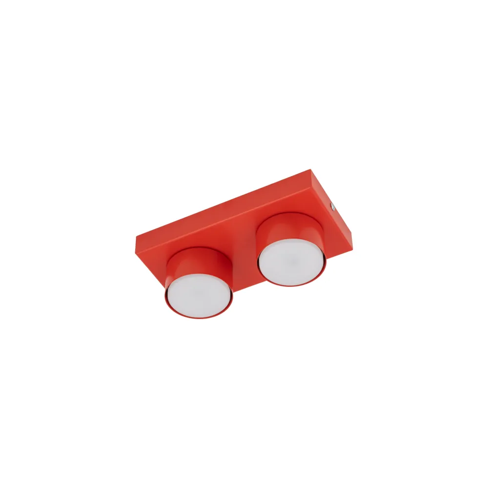 Plafoniere Moderne-Selezionato da Mazzolaluce Plafoniera mattoncino rosso 2 luci per cameretta