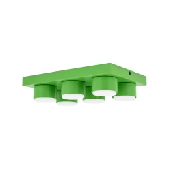 Plafoniere Moderne-Selezionato da Mazzolaluce Plafoniera mattoncino verde 6 luci per cameretta bambino moderna