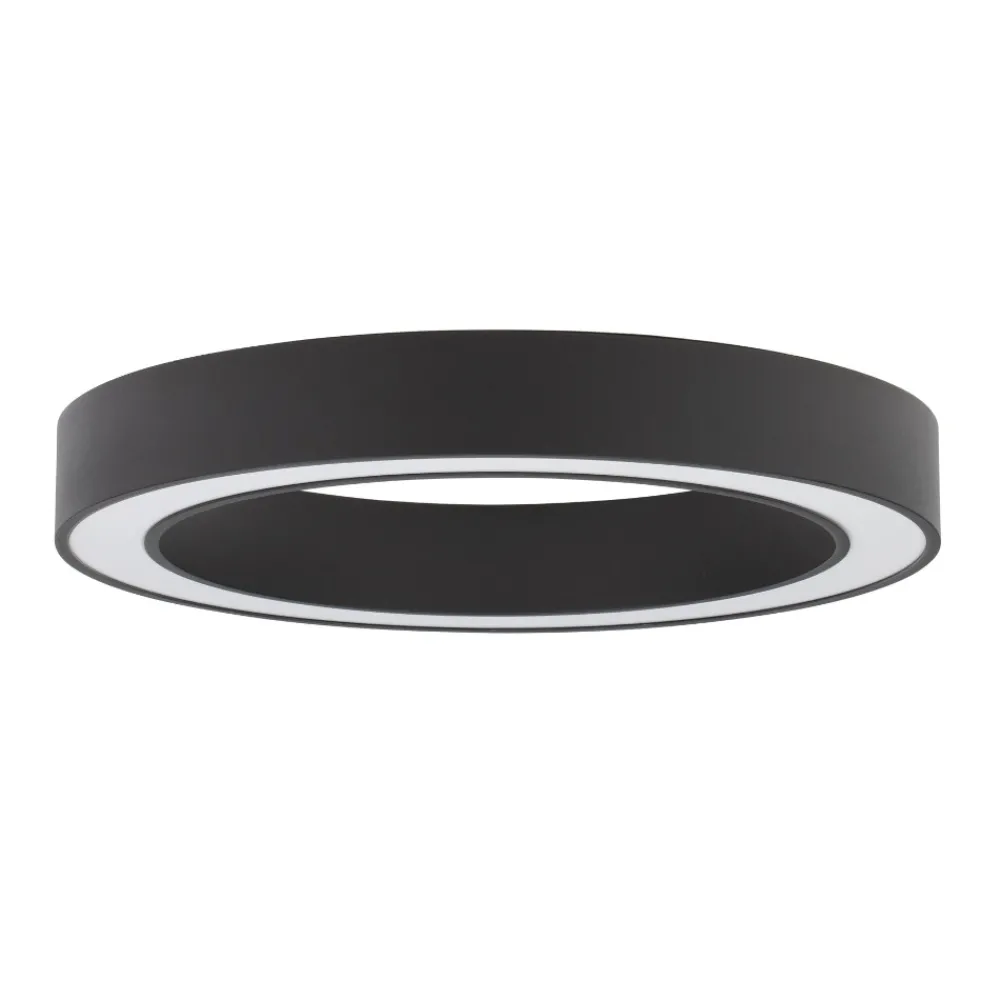 Plafoniere Moderne-Selezionato da Mazzolaluce Plafoniera moderna anello nero 60 cm led 48w cct 2700k a 4000k dimmerabile con telecomando app