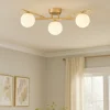 Plafoniere Moderne-Ideal Lux Plafoniera moderna atlas pl3 oro opaco tre sfere vetro bianche