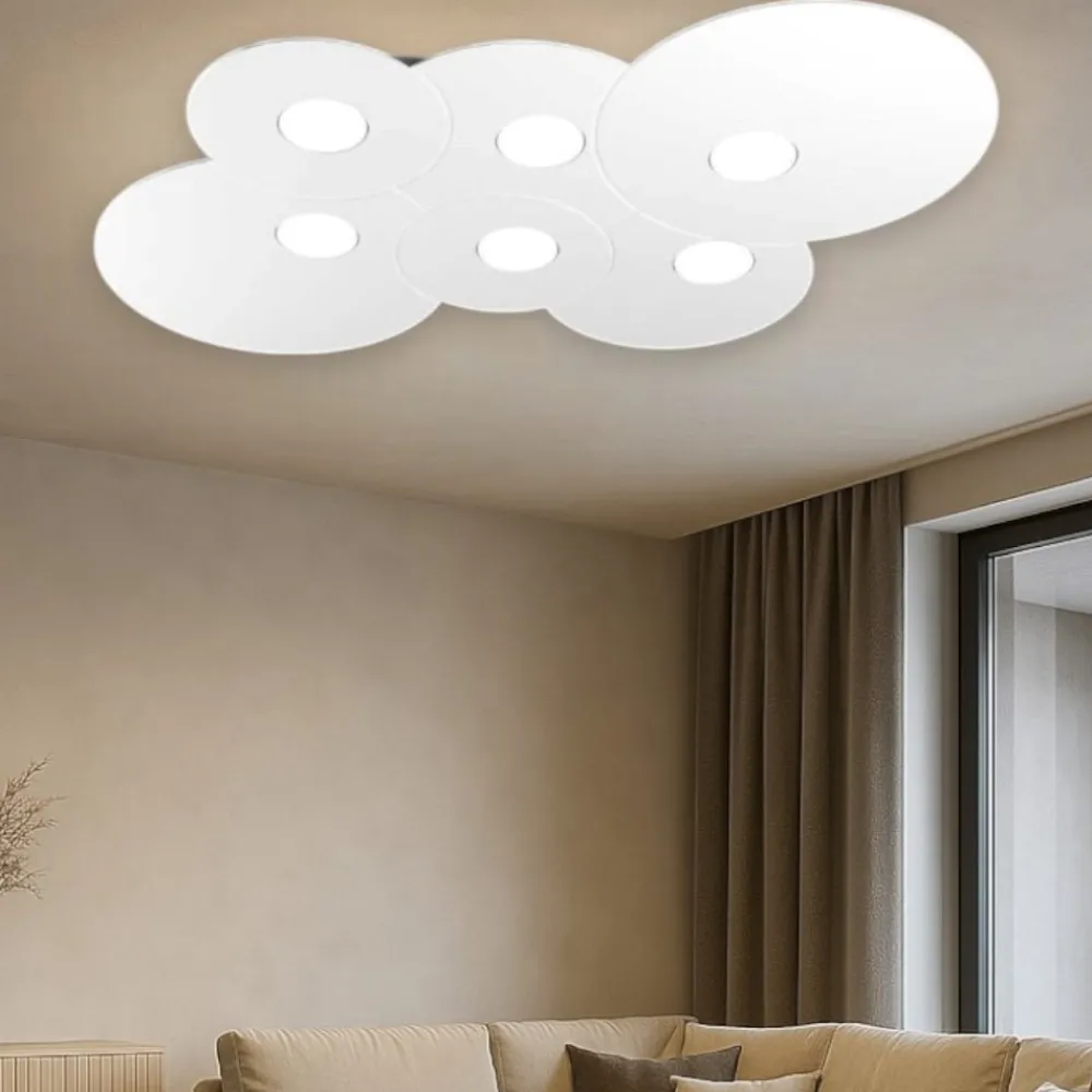 Plafoniere Moderne-Top Light Plafoniera moderna bianca da cucina tonda cloud toplight
