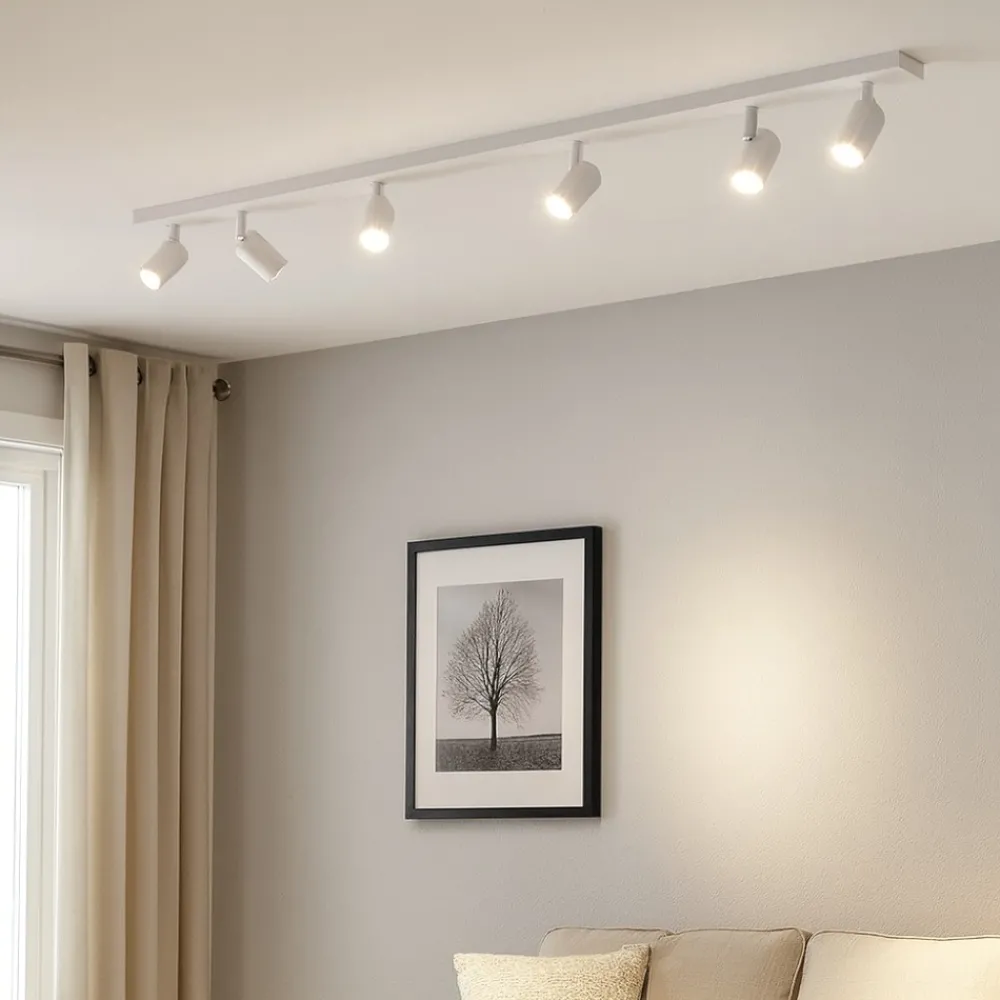 Plafoniere Moderne-Top Light Plafoniera moderna bianca 6 faretti orientabili toplight