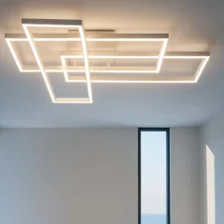 Plafoniere Moderne-Selezionato da Mazzolaluce Plafoniera moderna bianca led 3200k per salotto