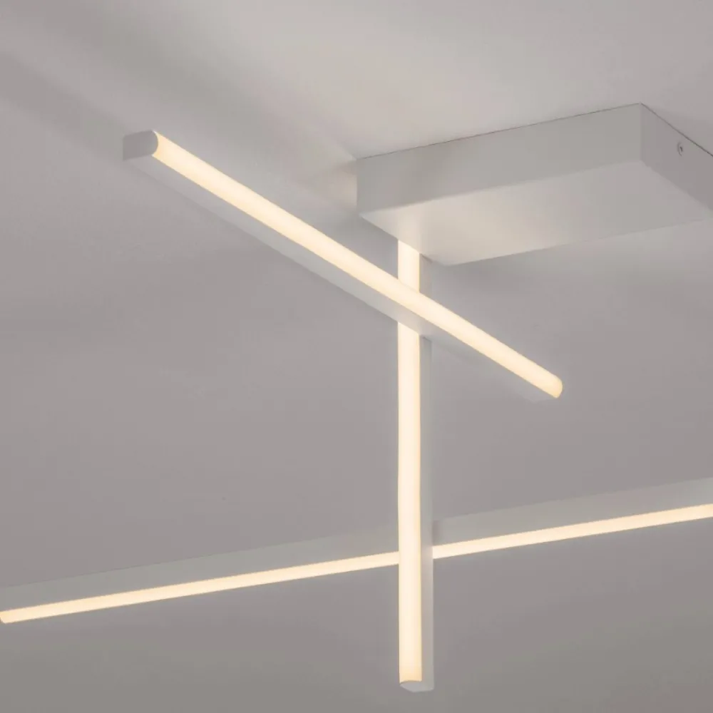Plafoniere Moderne-Selezionato da Mazzolaluce Plafoniera moderna bianca led 3200k da soggiorno