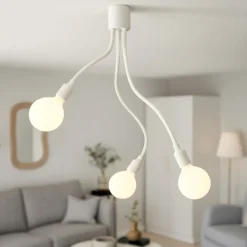 Plafoniere Moderne-Sforzin Illuminazione Plafoniera moderna bianca 3 luci orientabili bulbo perenz