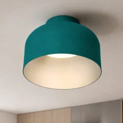 Plafoniere Moderne-Vivida International Plafoniera moderna bottone petrolio led 16w dimmerabile con telecomando vivida 22cm