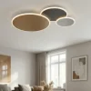 Plafoniere Moderne-Selezionato da Mazzolaluce Plafoniera moderna cerchi grigio oro nero led con telecomando app