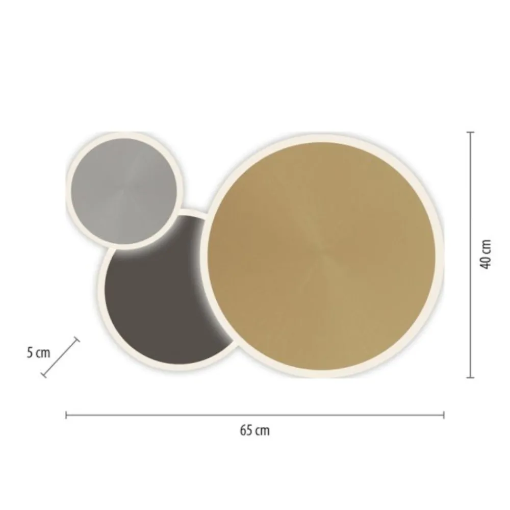 Plafoniere Moderne-Selezionato da Mazzolaluce Plafoniera moderna cerchi grigio oro nero led con telecomando app