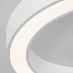 Plafoniere Moderne-Selezionato da Mazzolaluce Plafoniera moderna cerchio anello bianco 60 cm led 48w 2700k a 4000k con telecomando app