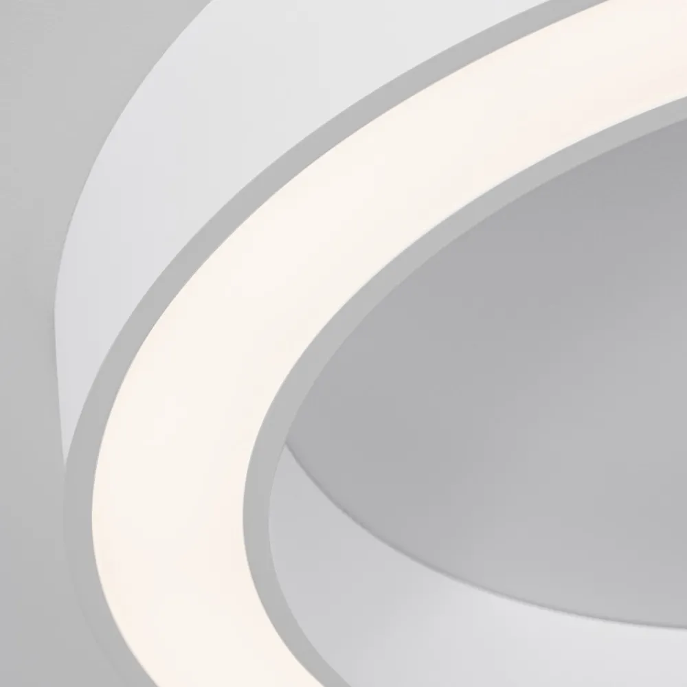 Plafoniere Moderne-Selezionato da Mazzolaluce Plafoniera moderna cerchio anello bianco 60 cm led 48w 2700k a 4000k con telecomando app