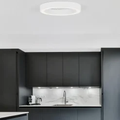 Plafoniere Moderne-Selezionato da Mazzolaluce Plafoniera moderna cerchio anello bianco 60 cm led 48w 2700k a 4000k con telecomando app
