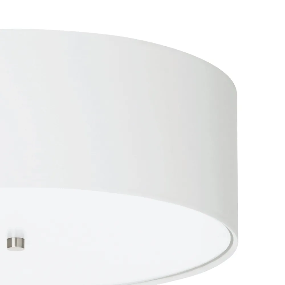 Plafoniere Moderne-Eglo Plafoniera moderna cilindro in tessuto bianco 47 cm pastera