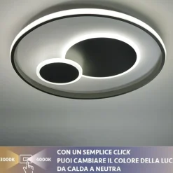 Plafoniere Moderne-Vivida International Plafoniera moderna 35cm grigio design vivida 30w 3000k 4000k