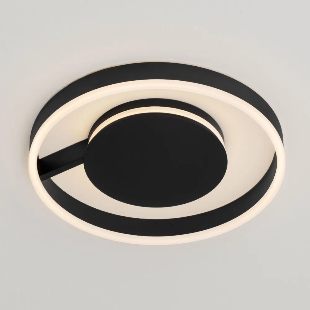 Plafoniere Moderne-Selezionato da Mazzolaluce Plafoniera moderna 40 cm nera led 41w cct 2700k 3000k 4000k dimmerabile per camera da letto