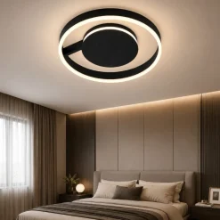 Plafoniere Moderne-Selezionato da Mazzolaluce Plafoniera moderna 40 cm nera led 41w cct 2700k 3000k 4000k dimmerabile per camera da letto