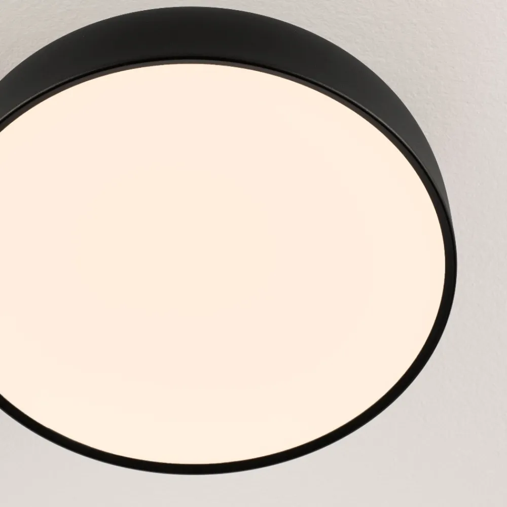 Plafoniere Moderne-Selezionato da Mazzolaluce Plafoniera moderna 40 cm nera tonda led 3000k dimmerabile per cucina