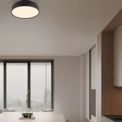 Plafoniere Moderne-Selezionato da Mazzolaluce Plafoniera moderna 40 cm nera tonda led 3000k dimmerabile per cucina