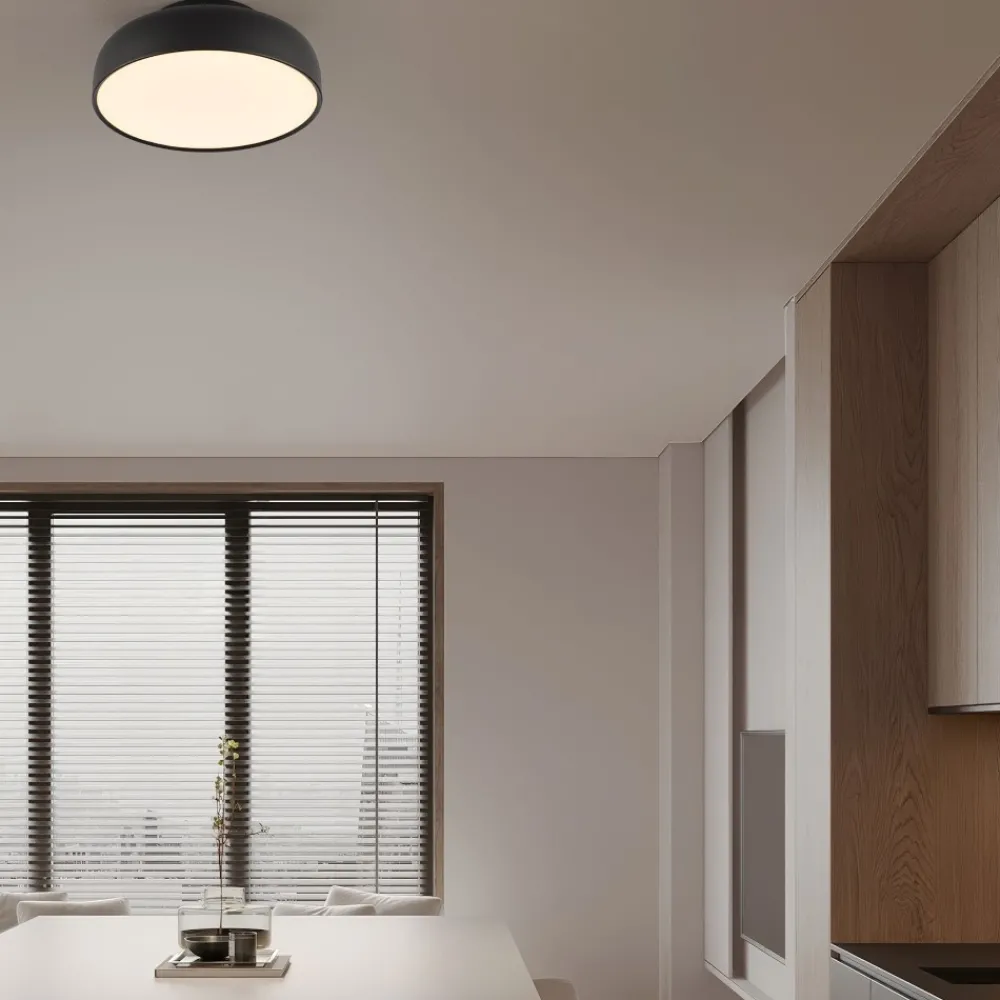 Plafoniere Moderne-Selezionato da Mazzolaluce Plafoniera moderna 40 cm nera tonda led 3000k dimmerabile per cucina