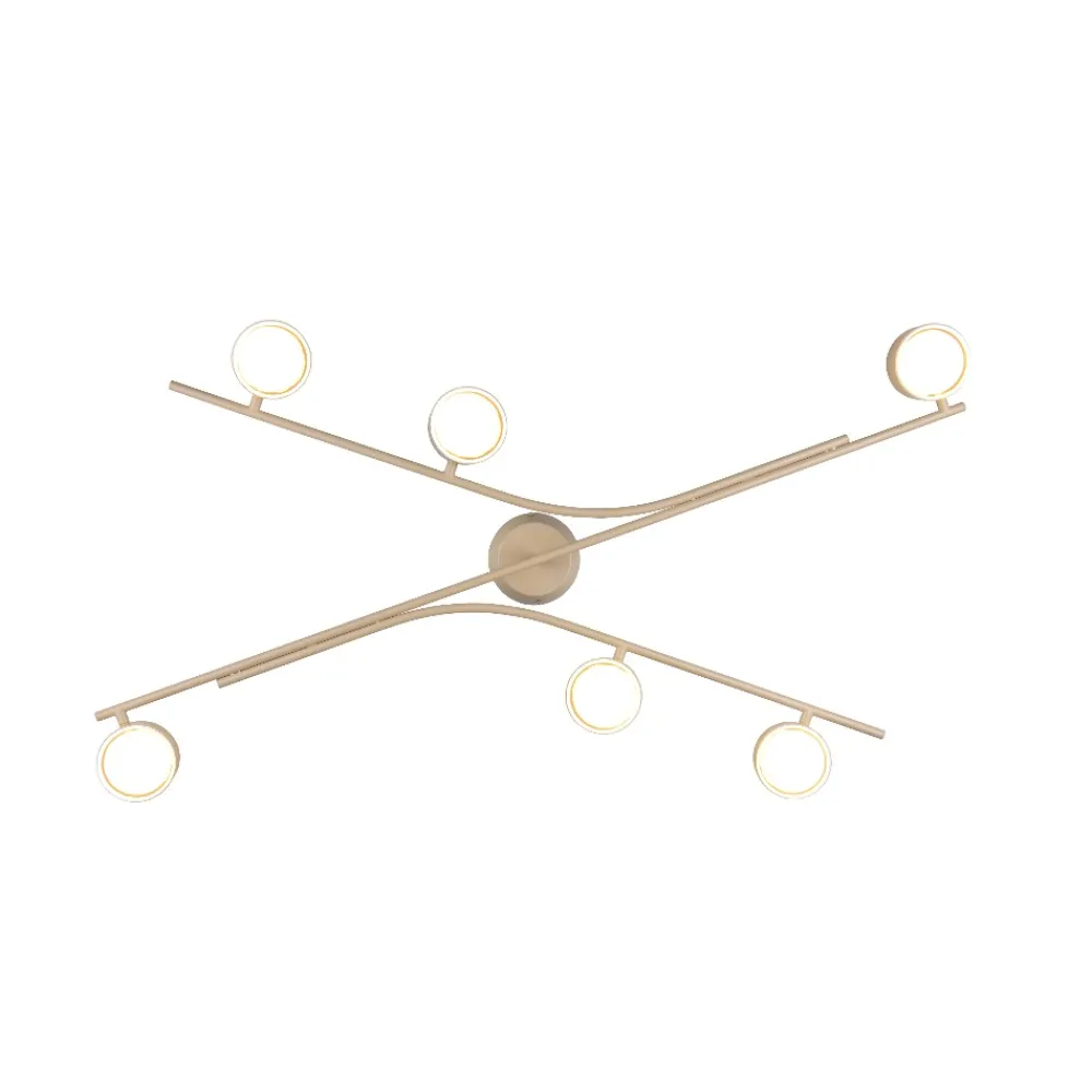 Plafoniere Moderne-Selezionato da Mazzolaluce Plafoniera moderna colore beige 6 luci orientabili per soggiorno