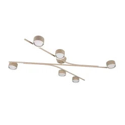 Plafoniere Moderne-Selezionato da Mazzolaluce Plafoniera moderna colore beige 6 luci orientabili per soggiorno
