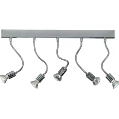 Plafoniere Moderne-Selezionato da Mazzolaluce Plafoniera moderna con 5 faretti gu10 orientabili cromati