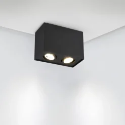 Plafoniere Moderne-Selezionato da Mazzolaluce Plafoniera moderna con faretti orientabili nera