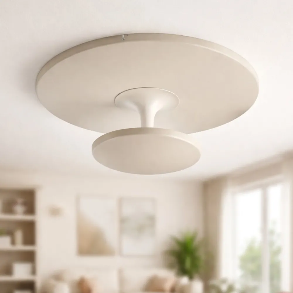 Plafoniere Moderne-Fabas Luce Plafoniera moderna conrad sabbia per sala da pranzo