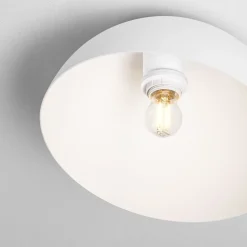 Plafoniere Moderne-Selezionato da Mazzolaluce Plafoniera moderna cupola inclinata bianca 30 cm da soffitto
