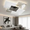 Plafoniere Moderne-Top Light Plafoniera moderna da cucina 71cm vetri bianco foglia argento shadow